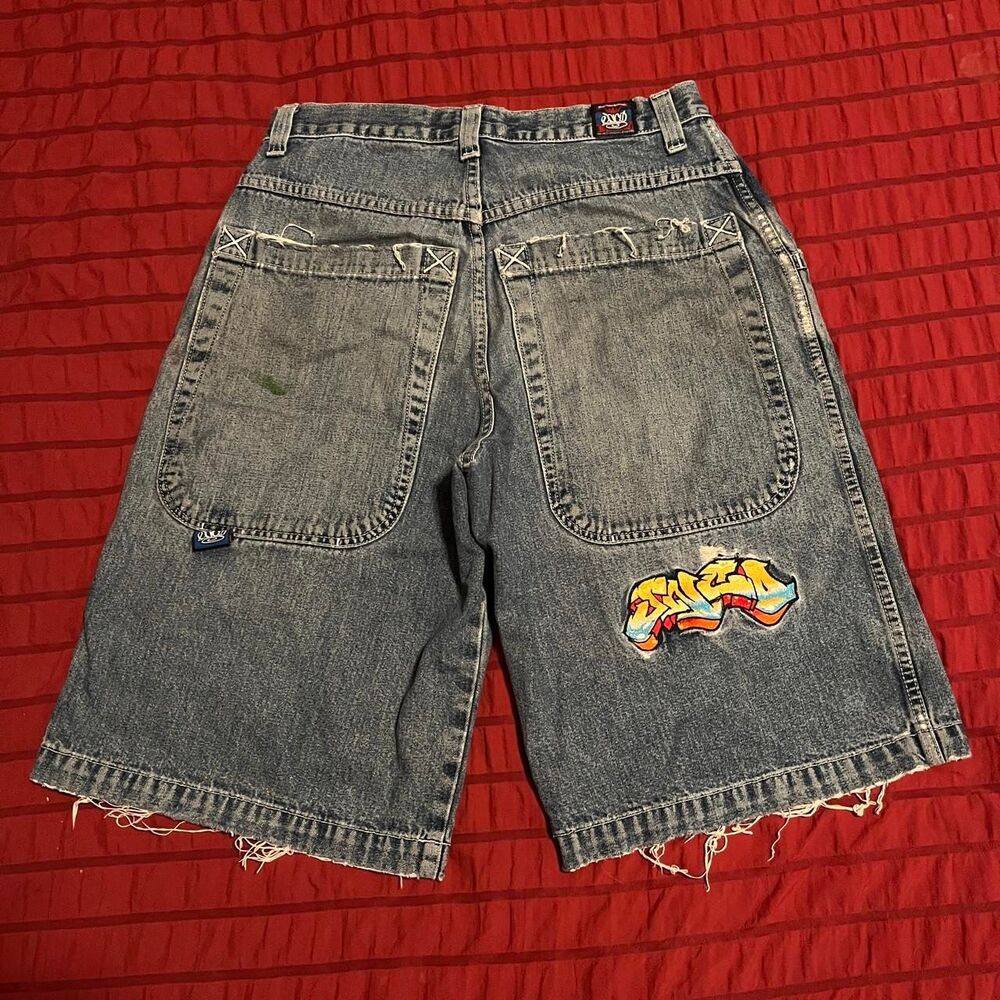 Vintage 90s Lofty Fit Baggy JNCO Jorts Large Barrel Pocket Carpenter denim short